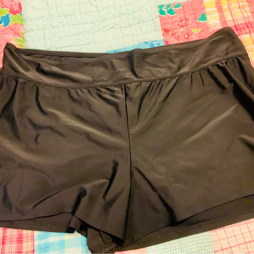 Kona Sol Black Swimwear Plus Size Swim Bottoms 24/26W